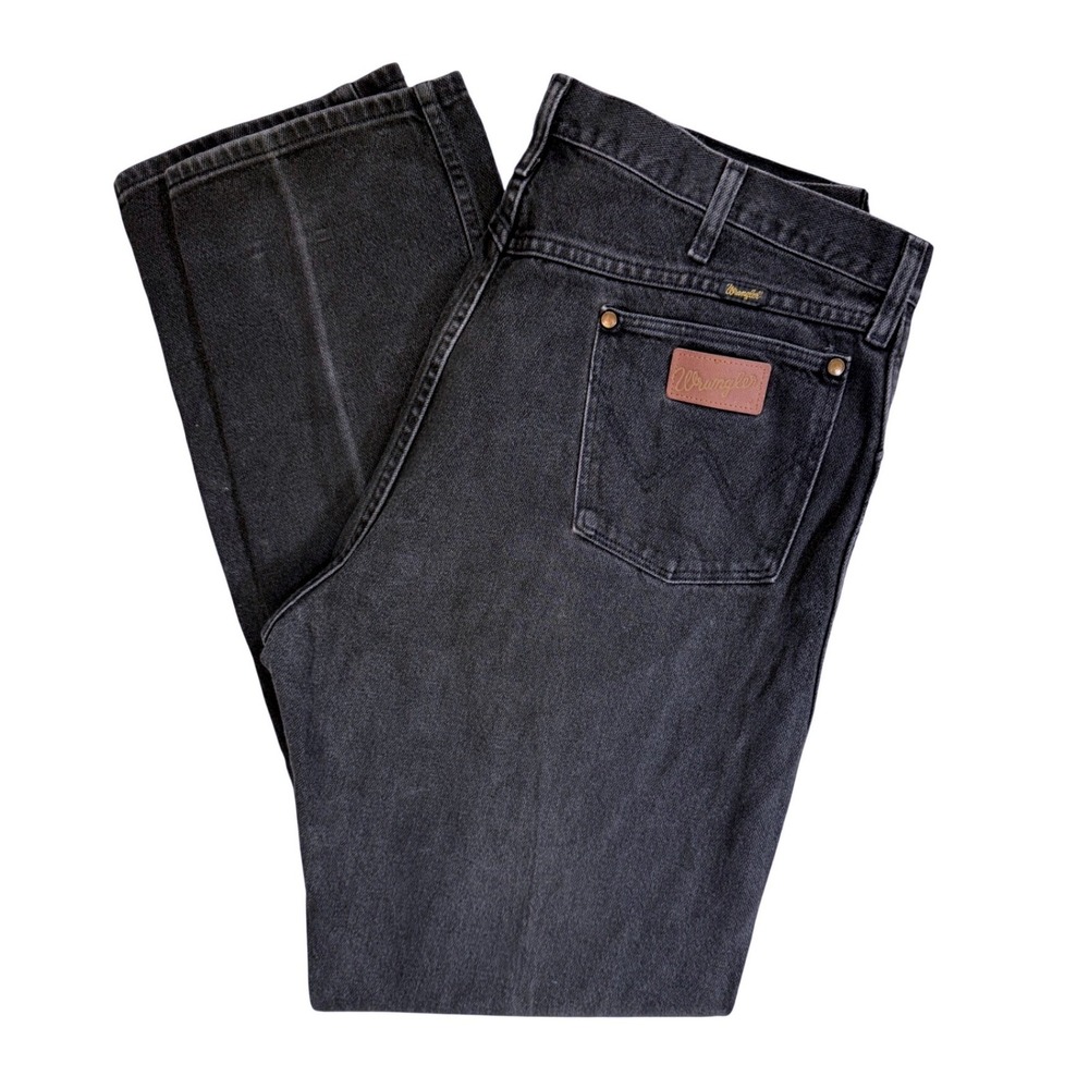 Vintage Wrangler Jeans Mens 40x36 Black Cowboy Cut 13MWZWK USA Made 90s Denim